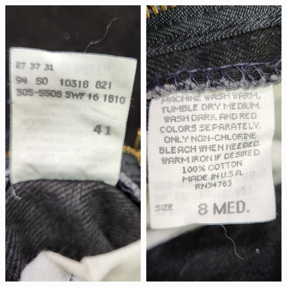 Vintage LEE Relaxed Fit Jeans Black Label Black Denim Tapered Leg - Size 8 - Picture 5 of 6